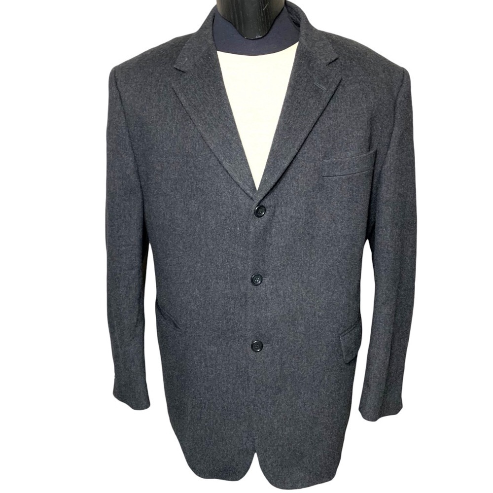 Orvieto Men Sport Coat Sz 48/XL Gray Wool Cashmere Single Breast Blazer Jacket